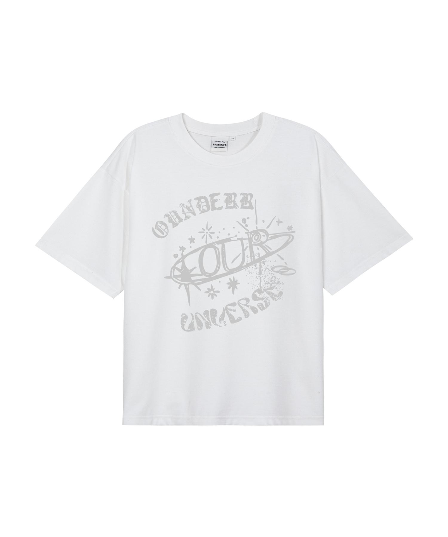 O Under R Space Round Short Sleeve T-Shirt (White) 2Xl