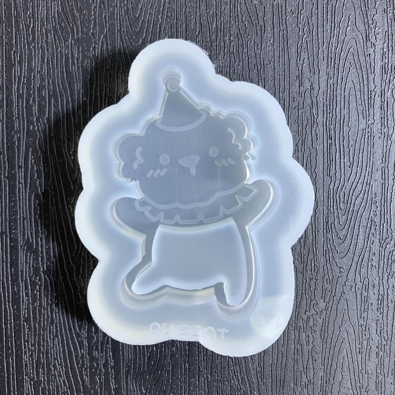 Cute Circus Bear Ornament Quicksand Silicone Epoxy Mold  Keychain Pendant Jewelry Craft Mould for Birthday Gift