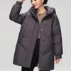 Xue Zhong Fei 2024 Winter Women's Mid-length Hooded Down Jacket