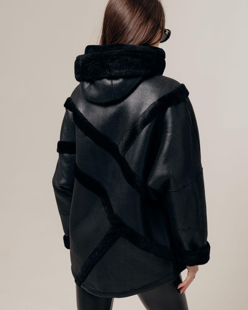 Double-sided Sheepskin Coat RR Designer 7590 44 Black