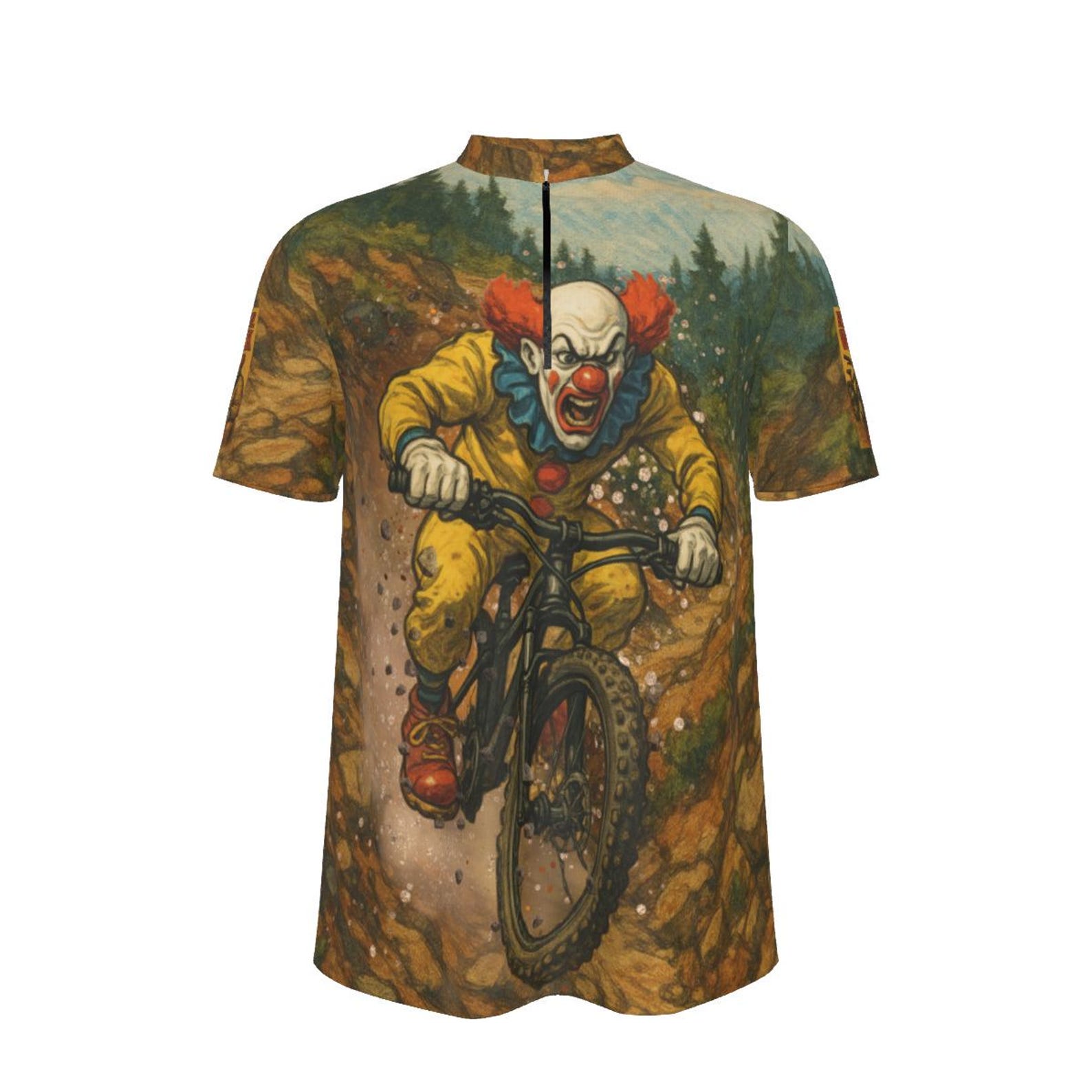 Clownhill MTB Jersey - Crazy Downhill Clown Loose Fit Cycling Shirt - Funny Full-Print Mountain Bike 2XL