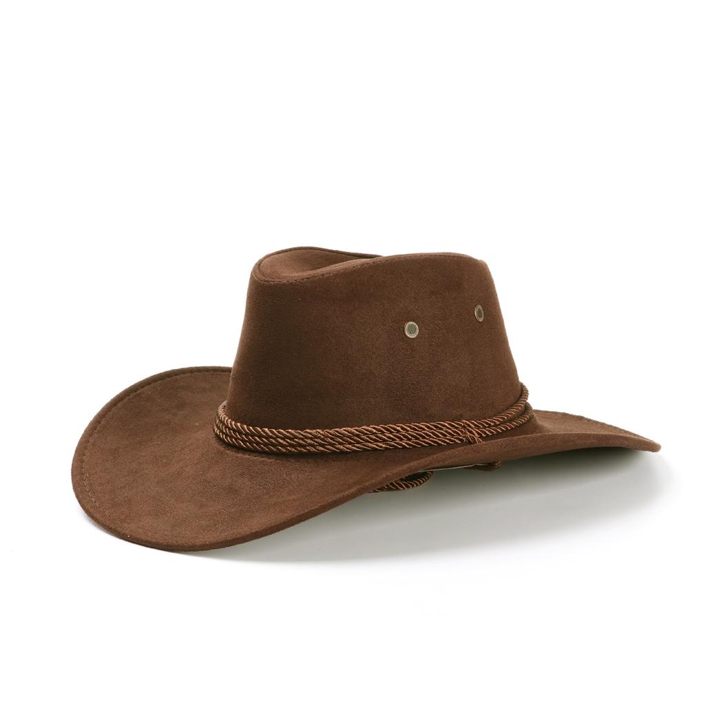 Western Cowboy Hat Summer Sun Protect Unisex Hat Crown Wide Brim Riding Horseback Equestrian Stage Performance Cowboy Hat