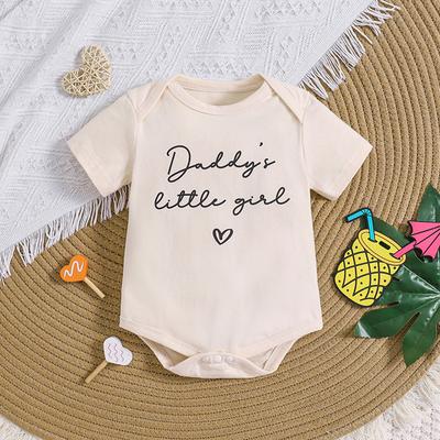 1-18 Monate Baby Mädchen Baumwoll-Body "Daddy's Little Girl" Print Kurzarm Jumpsuit
