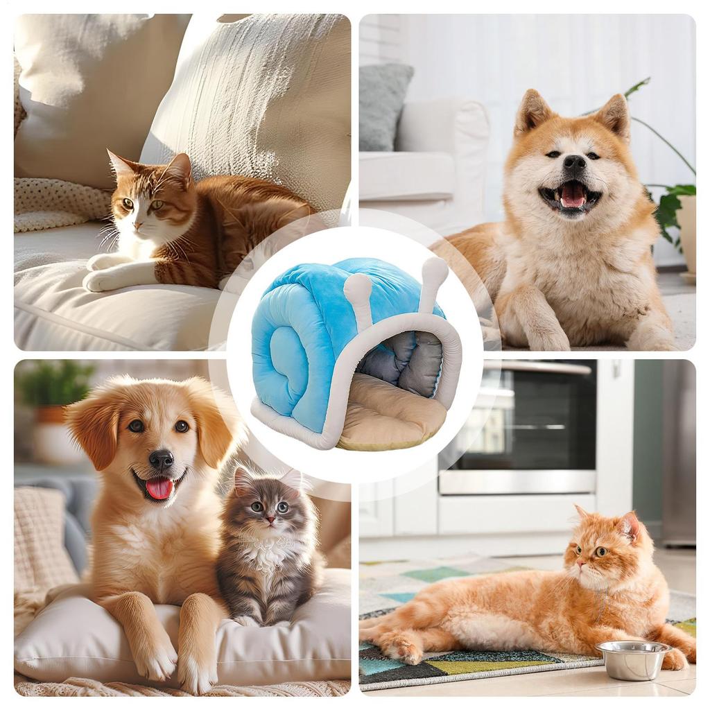 Snail shaped cat nest Semi Enclosed Cat Winter Warming Bed indoor cat and small dogs house Pet Accessories for Winter Travel