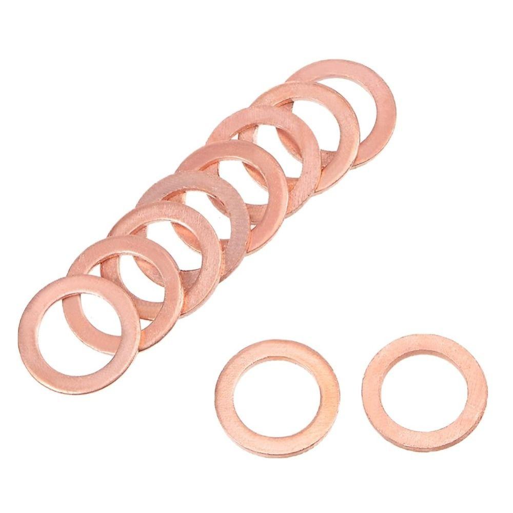 30Pcs M8 X 12mm X 1mm Copper Washers  Washers for Screw Bolt Nut Sealing Washers Flat Washers