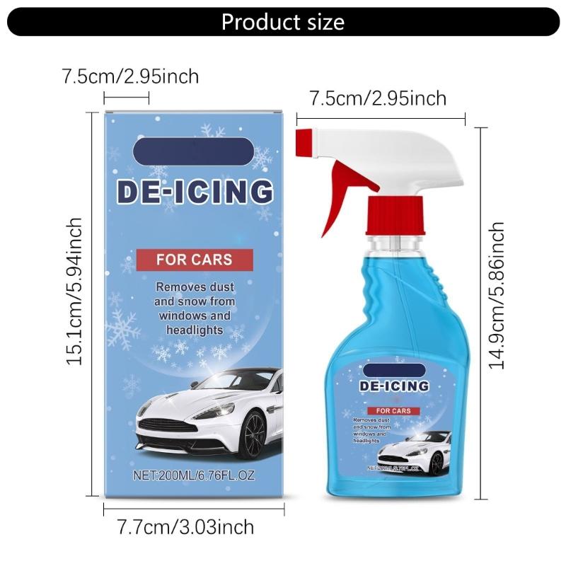 Car Ice Remover Sprayer Winter Car Windshield Deicer Snow Removal Sprayer Defrosting AntiIcing Tool 200ml
