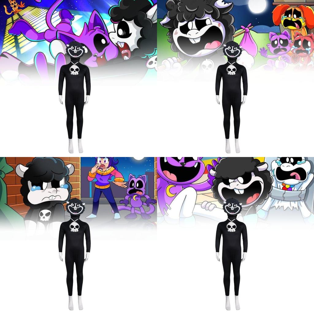 Poppy Playtime Cosplay-Outfit für Kinder mit entzückenden und farbenfrohen Charakteren aus weichem Milchseidenstoff