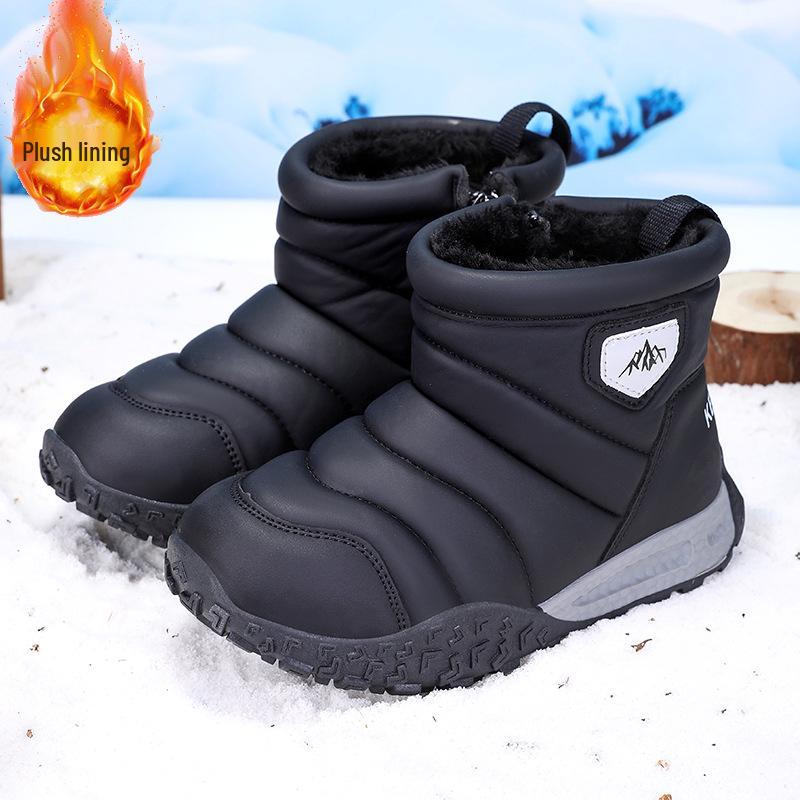 Kinder Anti-Rutsch Fleece Schneestiefel - Dicke, warme, kurze Stiefel für Jungen und Mädchen
