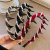 Elegant Temperament Rhinestone Mesh Headband for Woman Toothed Non-slip Hair Band Fashion Girl Face Washing Headband