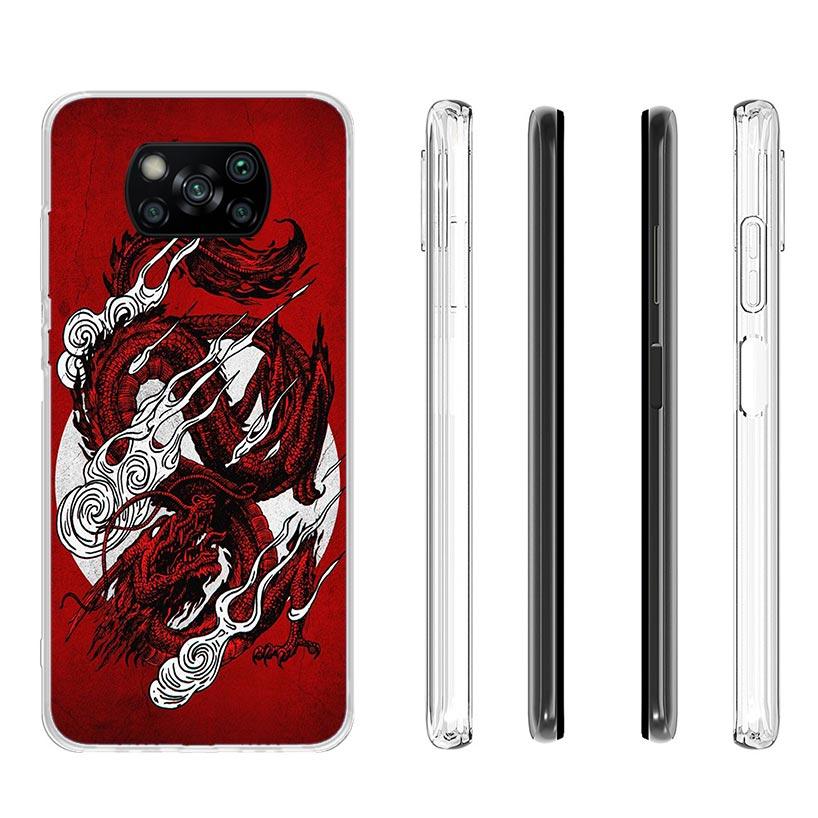 Asian Dragons Animal Tattoo Case Phone Cover for Xiaomi Redmi Note 10 9 9S 8 8T 7 5 Pro Mi 12T 11T 10T 9T 12 11 Lite A3 A2 Trend