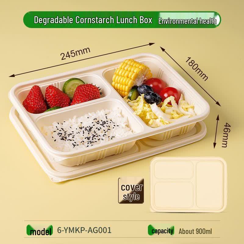 Corn Starch Microwaveable Disposable Meal Boxes (200-Count)