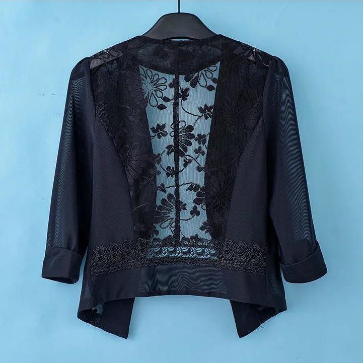 Sunscreen Clothing Women's Shawl Mesh White Suit Jacket Summer Camisole Short Jacket Lace Solid Casual Coat