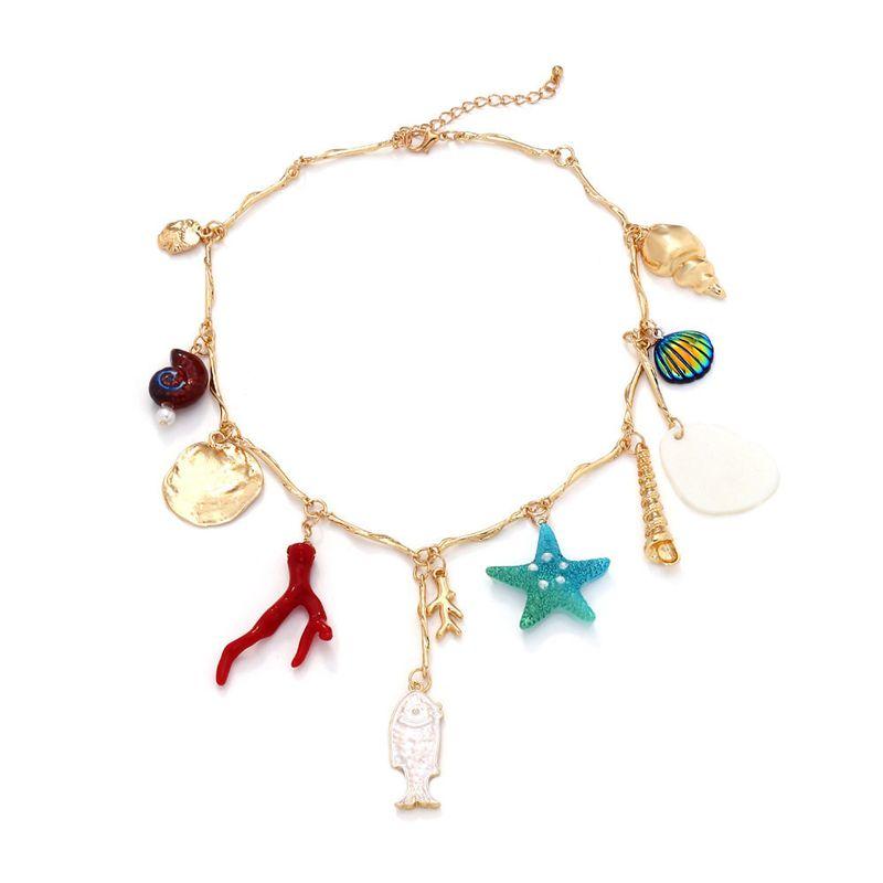 

Fashion Big-Name Exaggerated Ocean Vacation Style Elegant Necklace Stylish Easiest for Match Temperament Clavicle Chain Color