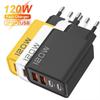 Total 120W Phone Charger Fast Charging Quick Charger PD USB Type C Wall Adapter For iPhone 16 15 Xiaomi 14 Huawei Redmi Oneplus