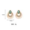 Elegant Geometric Mother-of-Pearl Turquoise Earrings Women Sterling Post With Real Gold Plating 2025