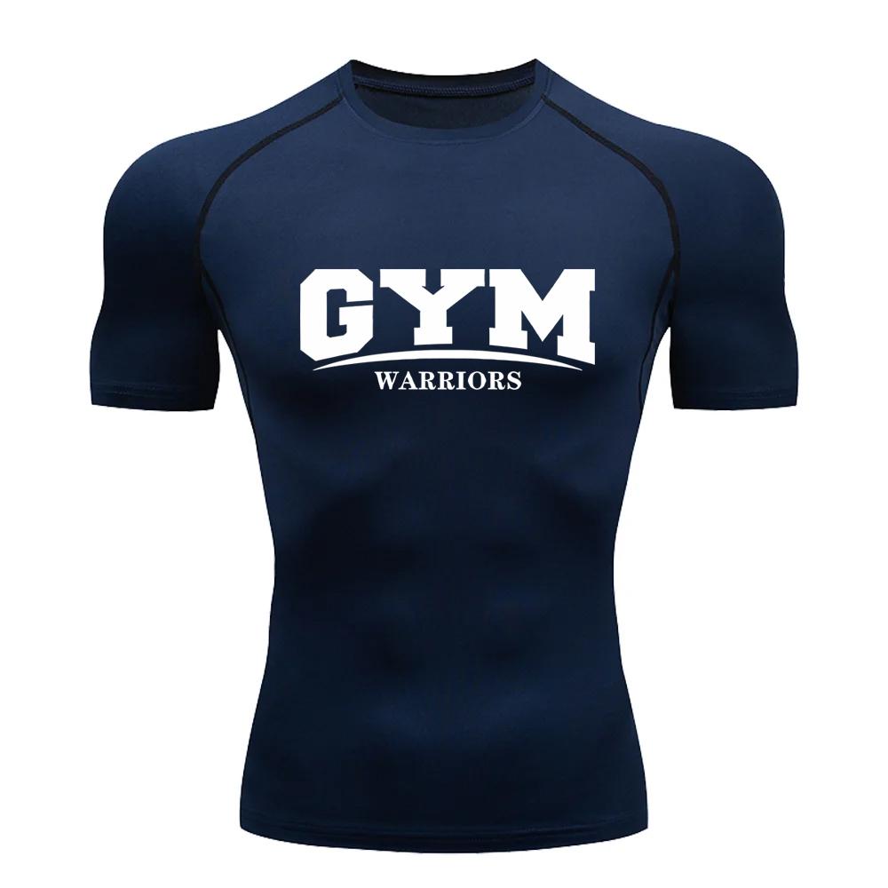 Men's Compression Shirt Gym Training Workout Short-sleeved Breathable Sweat-absorbent Quick-drying Stretch T-shirt Summer S-3XL