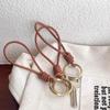 Hand-Woven Cowhide Keychain with Lobster Clasp