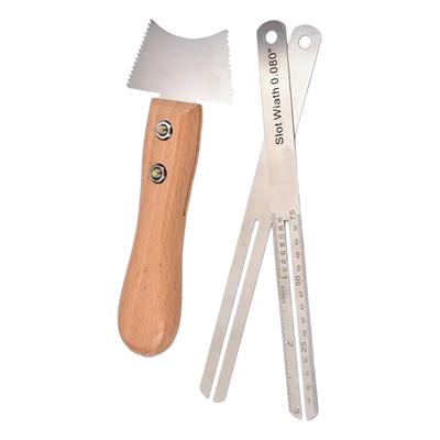 Guitar Nut Hole Iron Cutter Stainless Steel Guitar Maintenance Tool Wood Handle Measuring Leveling Tool for Music Instrument