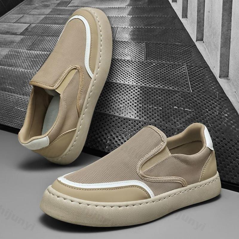 Fashion Breathable Men's Cloth Shoes Lightweight Summer Outdoor Non Slip Casual Flats Vintage Fashion Slip on Comfortable Canvas Shoes