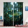 2pcs, 2D FLAT PRINTING Curtains (Without Rod) Emerald Serpent Chic Curtain Fabric Durable Polyester Curtains All Seasons Ldeal
