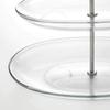 IKEA KVITTERA 3-Tier Serving Stand, Clear Glass/Stainless Steel