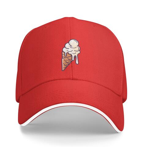 Fusible Ice Cream Unisex Fashionable Baseball Cap Adjustable Trucker Cap Sports Cap Adjustable Sandwich Cap Four Seasons