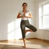 Women’s Stretch Capris High Waist Cropped Yoga Pants with Pockets Elastic Waistband Athletic Fitness Leggings for Workout Gym