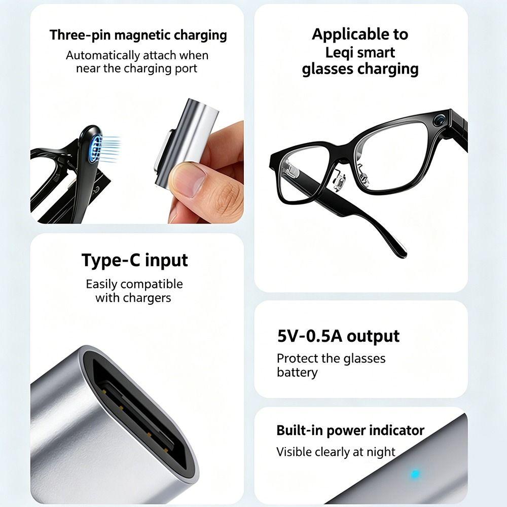 Compact Magnetic Charging Adapter for Rokid AI Glasses Smart Glasses Accessories