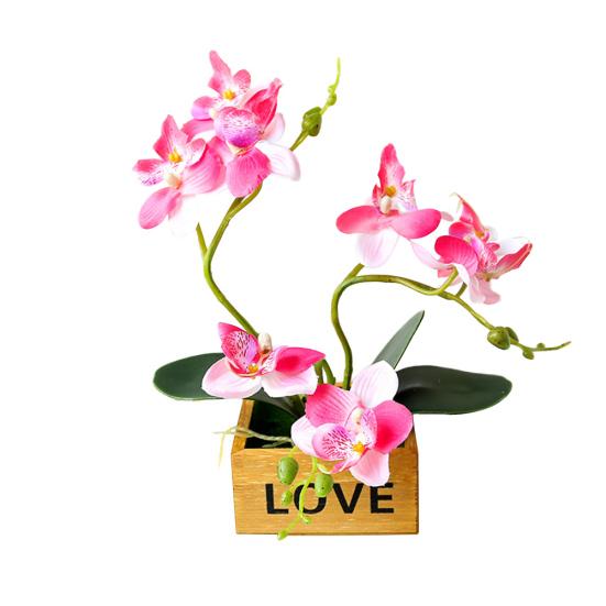 Artificial Flower Butterfly Orchid Pot Bonsai Garden DIY Party Desktop Decor