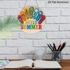 2D Flat, 1pc Aluminum Flip Flops Hello Summer Wall Sign - Retro Beach House Decor with Flip-Flop Design, Lightweight Suitable for Bedroom, Kitchen