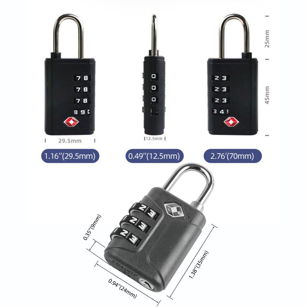 TSA Customs Padlock Travel Suitcase Luggage Backpack 3/4 Digit Combination Lock Portable Anti-theft Cabinet Locker Security Tool