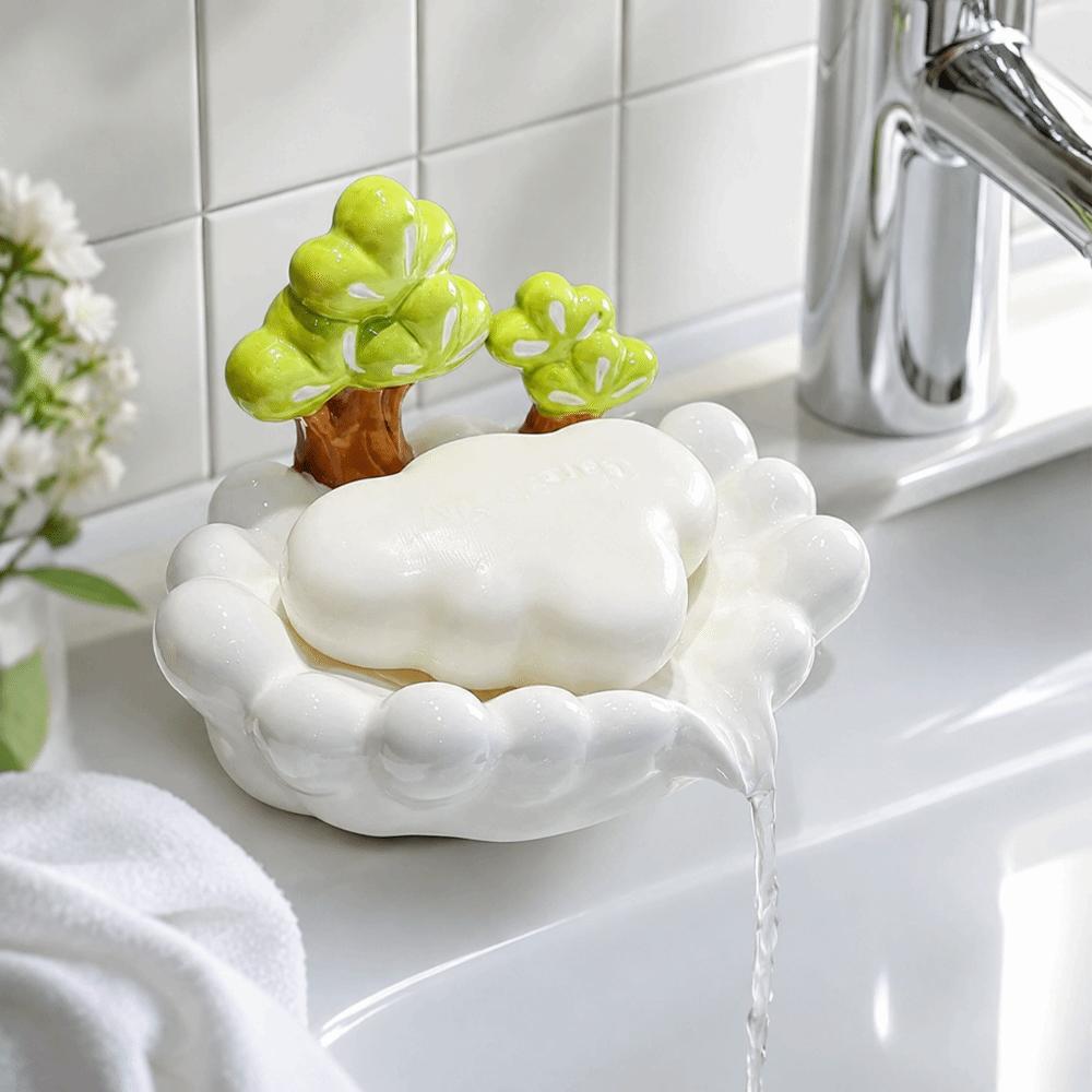 Creative Soap Dish Holder Portable Ceramic Soap Plate Soap Dish Tray  Bathroom Accessories