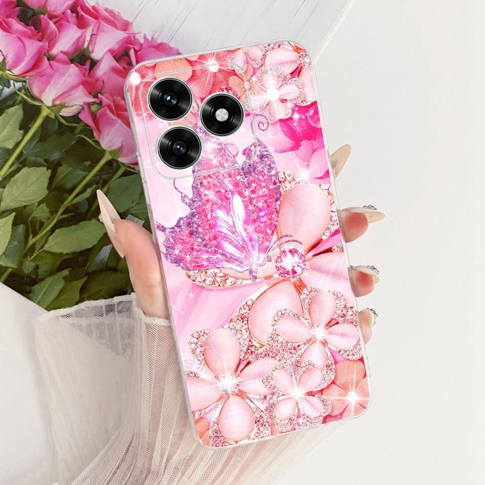 Etui na Honor X5C Plus Pokrowiec Przezroczysty Luksusowy Uroczy Kot Moda Motyl Fajny Malowany Obudowa Na Honor X5cPlus
