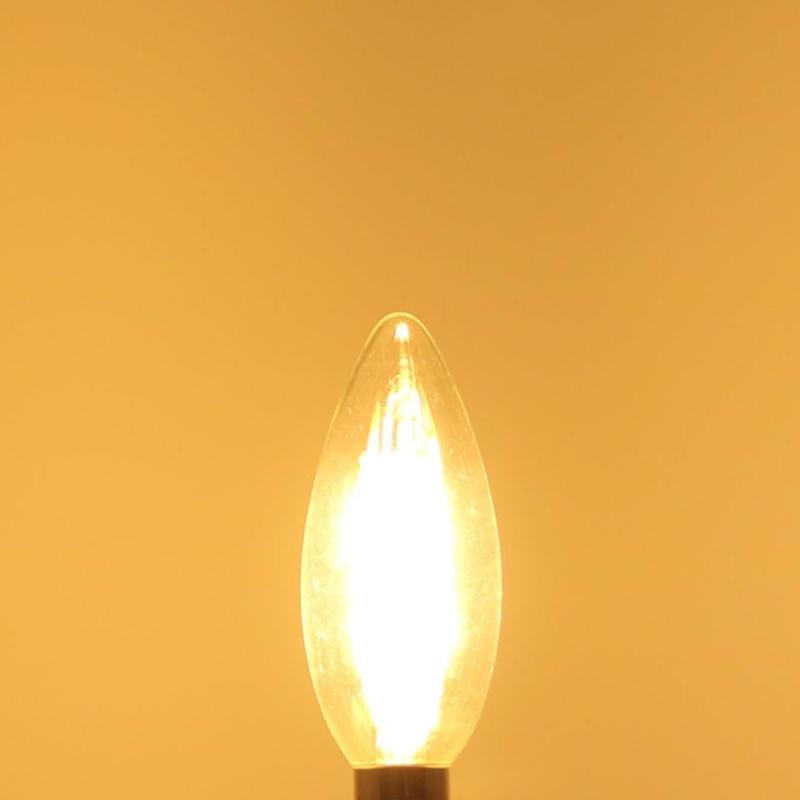 B22 Bayonet LED Bulb Filament Candle Light Bulb Warm White C35 Shape Bullet Top Incandescent Equivalent Non-dimmable