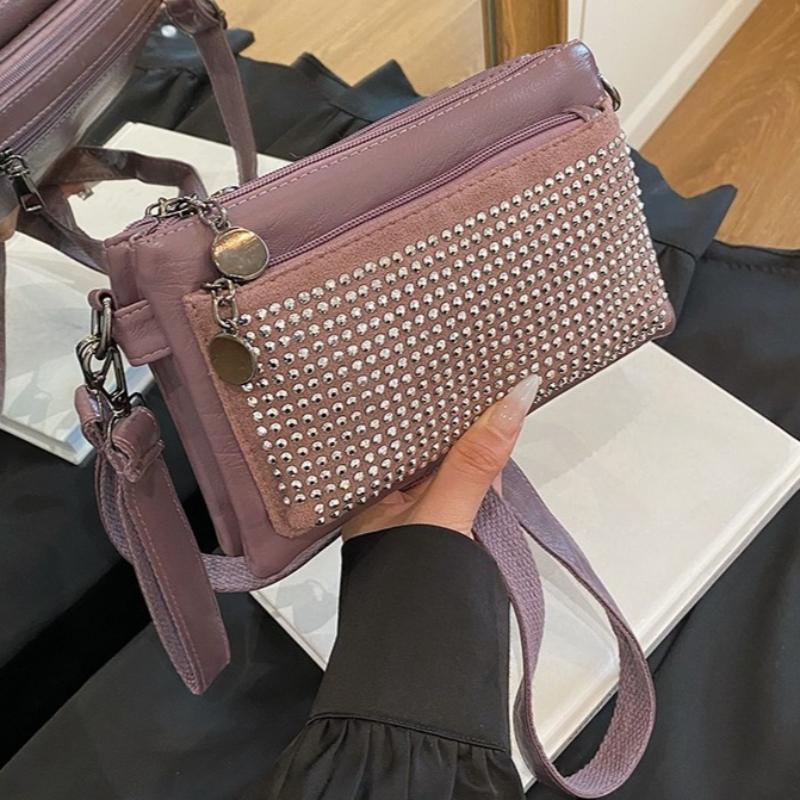 Fashion Rhinestone-Studded Shoulder Bags for Women Small Crossbody Bags Wrist Bag for Women Work Shopping and Meeting Friends Ladies' Holiday Gifts