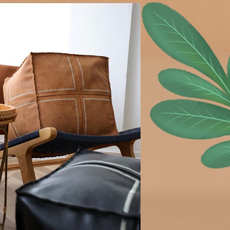 Podnóżek futon kwadratowy, haftowana skóra PU, poduszka marokańska, leniwe pokrowce na sofę, tatami, poduszka bez wypełnienia, bez rdzenia