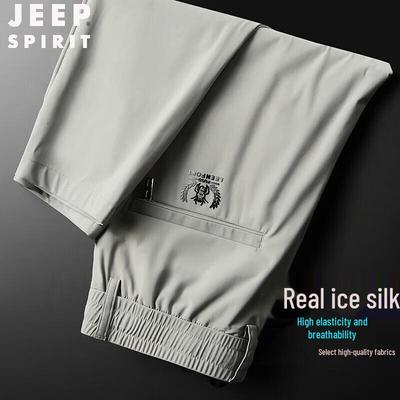 JEEP SPIRIT Pánské ležérní kalhoty z ledového hedvábí