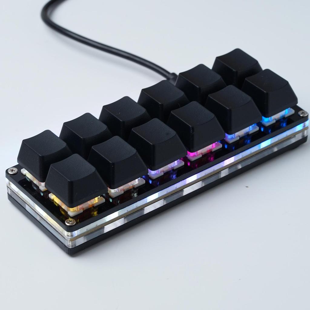 12 Keys Custom Mini Keypad Black With RGB Light USB OSU Programmable Mechanical Keyboard Macropad For Office Gaming E3S9