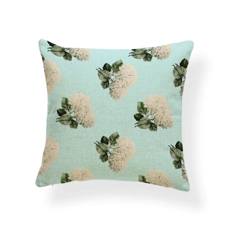 Schönes Pflanzenkissen-Set Blume Rose Orchidee Narzisse Wohnzimmer Schlafzimmer Dekoration Kissenbezug Leinen-Kissenbezug 45x45cm