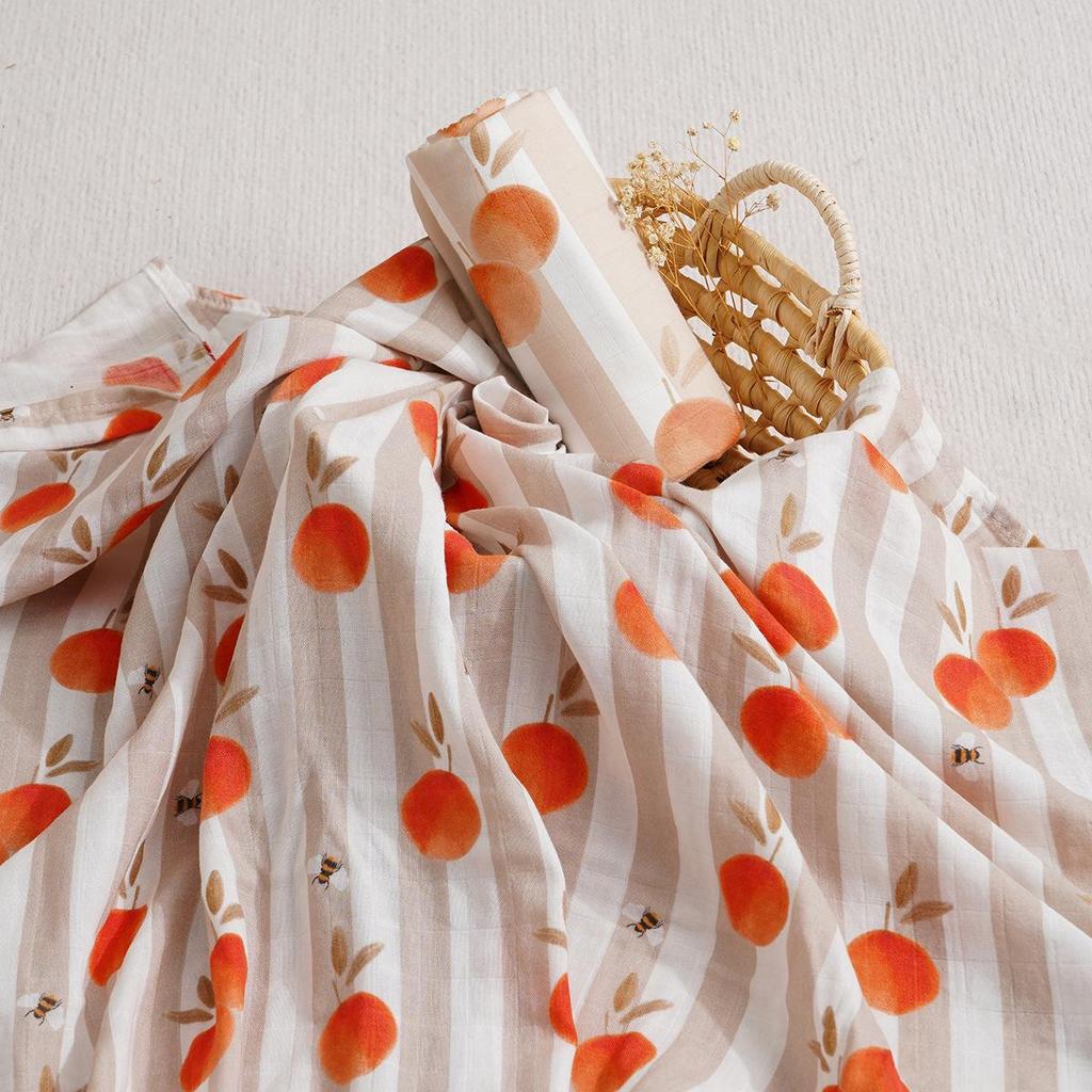 Kangobaby Bamboo Cotton Muslin Swaddle Blanket for Newborns