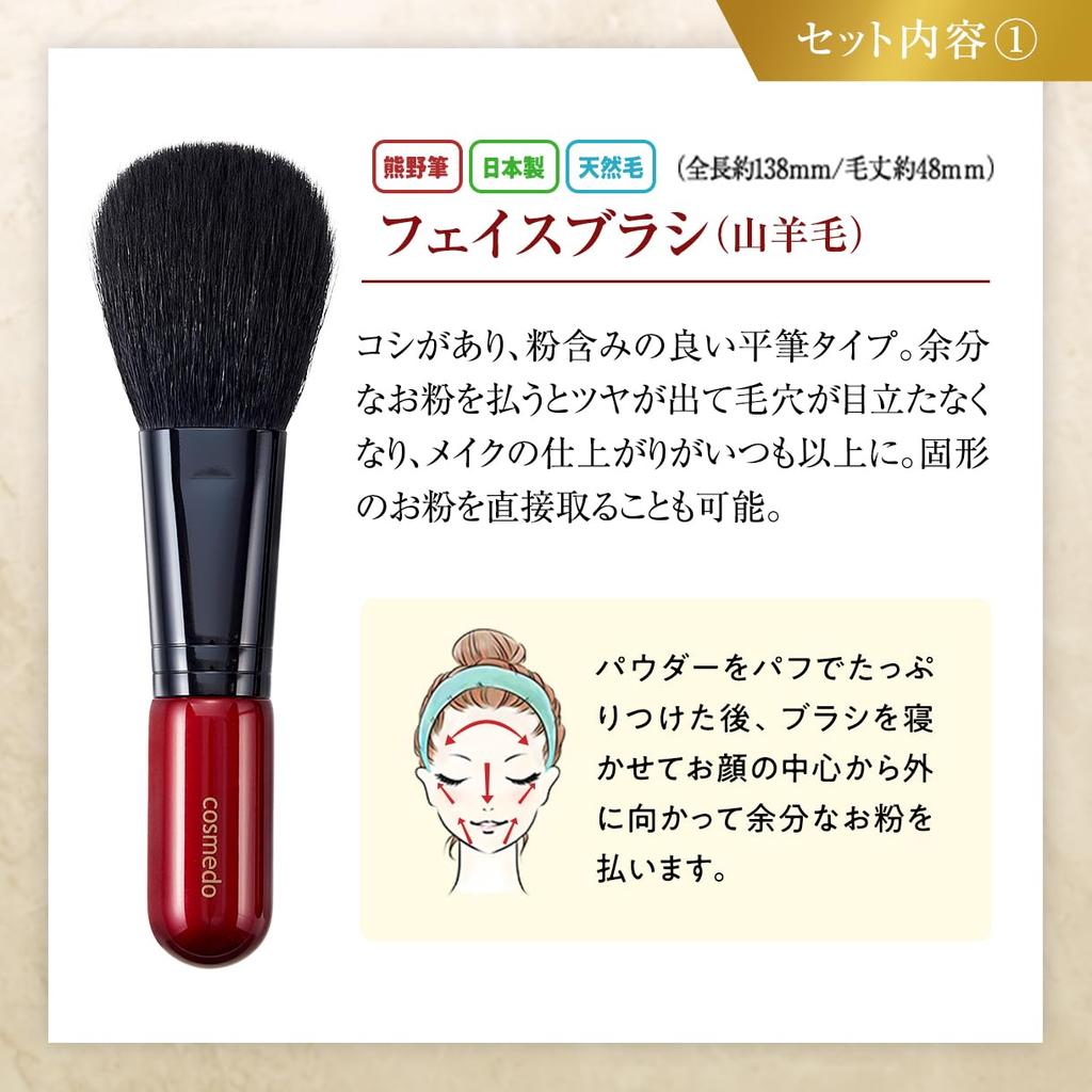 Takumi No Makeup Brush Cosmedo Kumano Brush True Selection Makeup Brush Set 8 Pieces Case + RB-S801