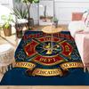 Gold firefighter emblem Rug Floor Mat for Living Room or Bedroom Soft and Comfortable Carpet a Gift for Birthday and Holiday.MFF0918571