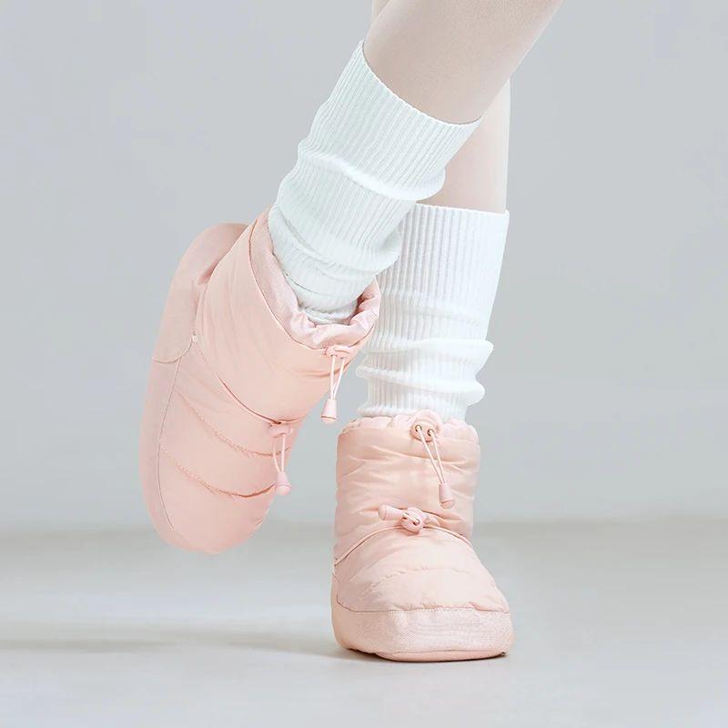 Girls' and Adult Women's Ballet Insulated Dance Shoes Winter Insulated Dance Shoes Velvet Ballet Shoes Anti Slip and Wear-resist