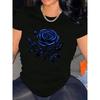 European Sizes Women'S Black T-Shirt - Soft Breathable Crew Neck Tee, Everyday Casual & Formal Outfits - All-Season Everyday Essential Top for Women