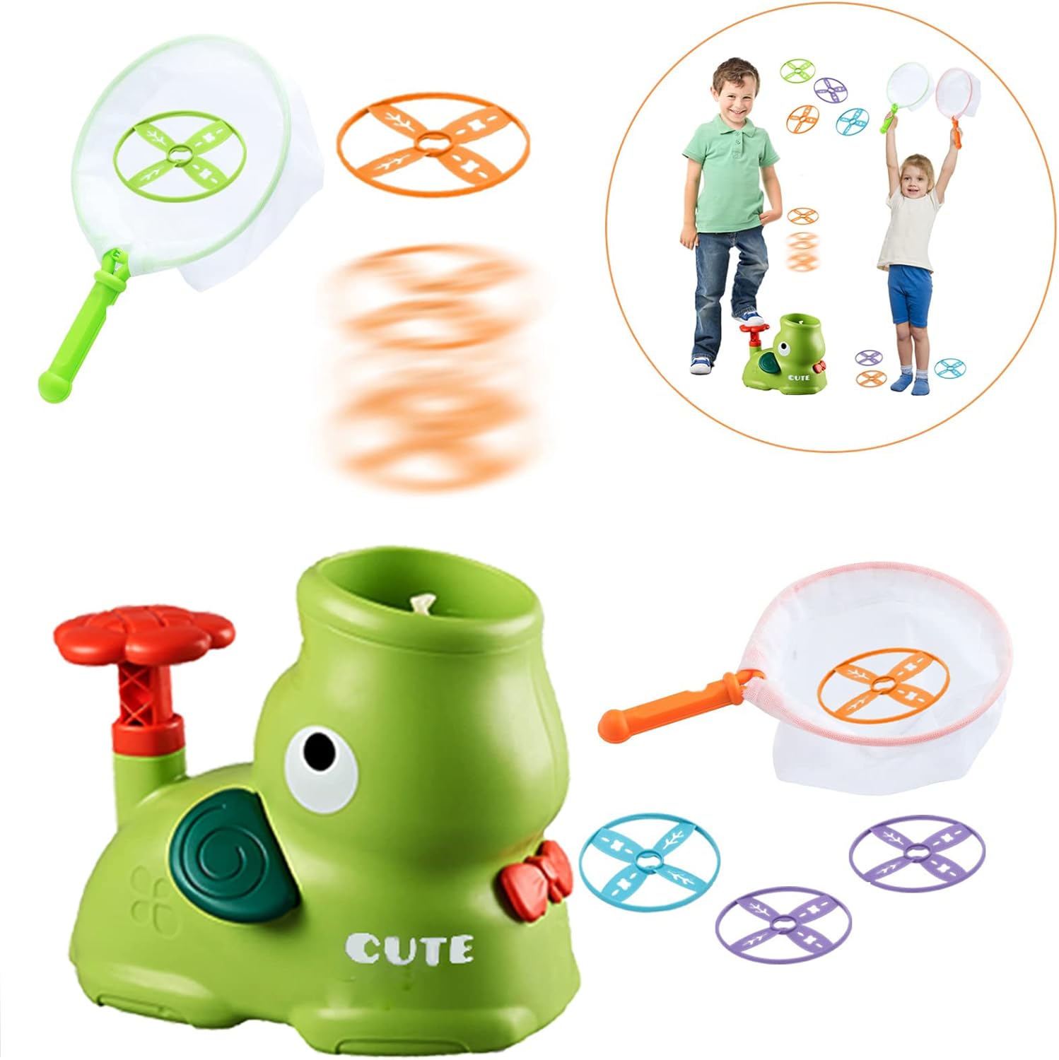 Flying Disc Toy, Flying Saucer, Pop-Up UFO 12-Piece Set for Kids, Flying Saucer, Dragonfly, Plastic Dragonfly, Flying Fairy [Upgraded Version], High-F