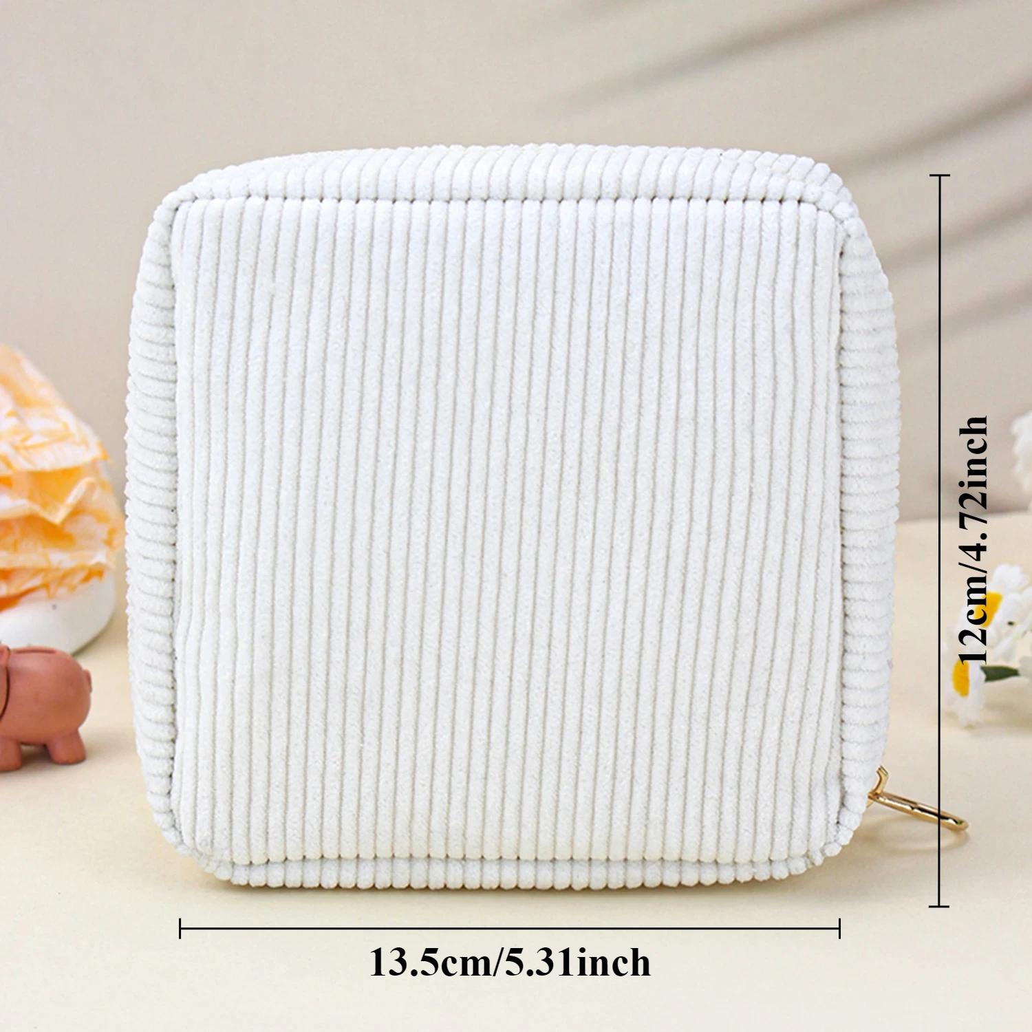 

Storage Bag Hand-held Bag Portable Large Capacity Makeup Bag Simple and Versatile Travel Grooming 13.5x12cm білий