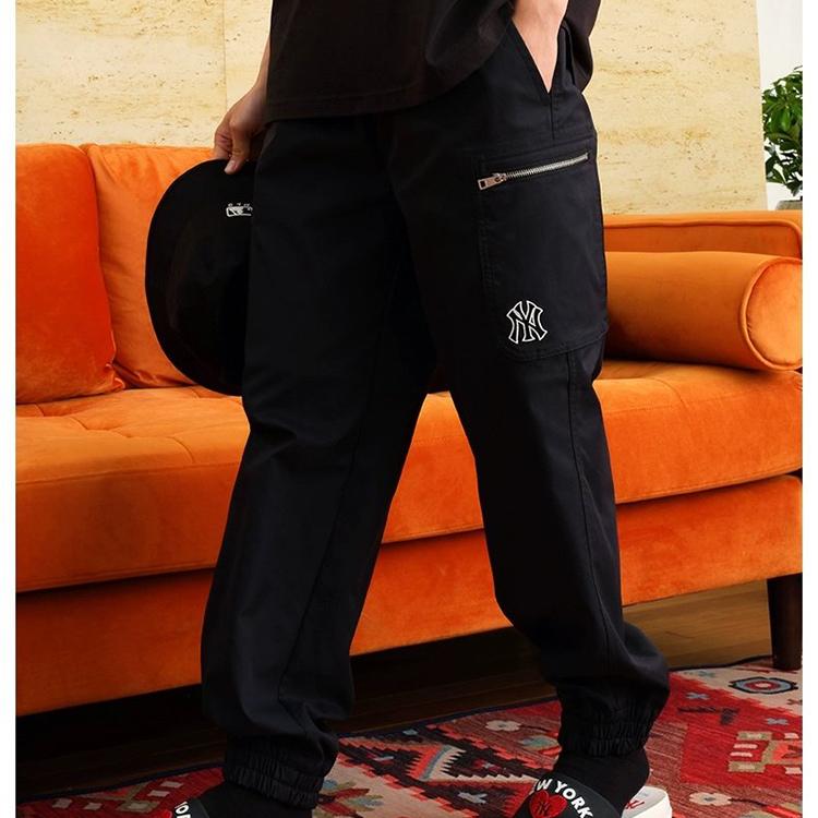 New MLB Knitted Sweatpants Men's Black 3LWPB0231-50BKS