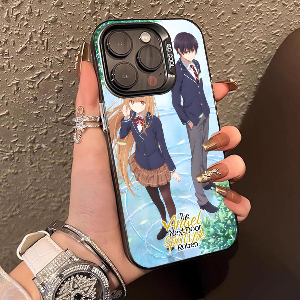 Angel Mahiru Shina Anime Phone Case for iPhone 16 15 14 13 12 11 X XR XS 8 7 Pro Max Plus Colored Translucent Smartphone Luxury