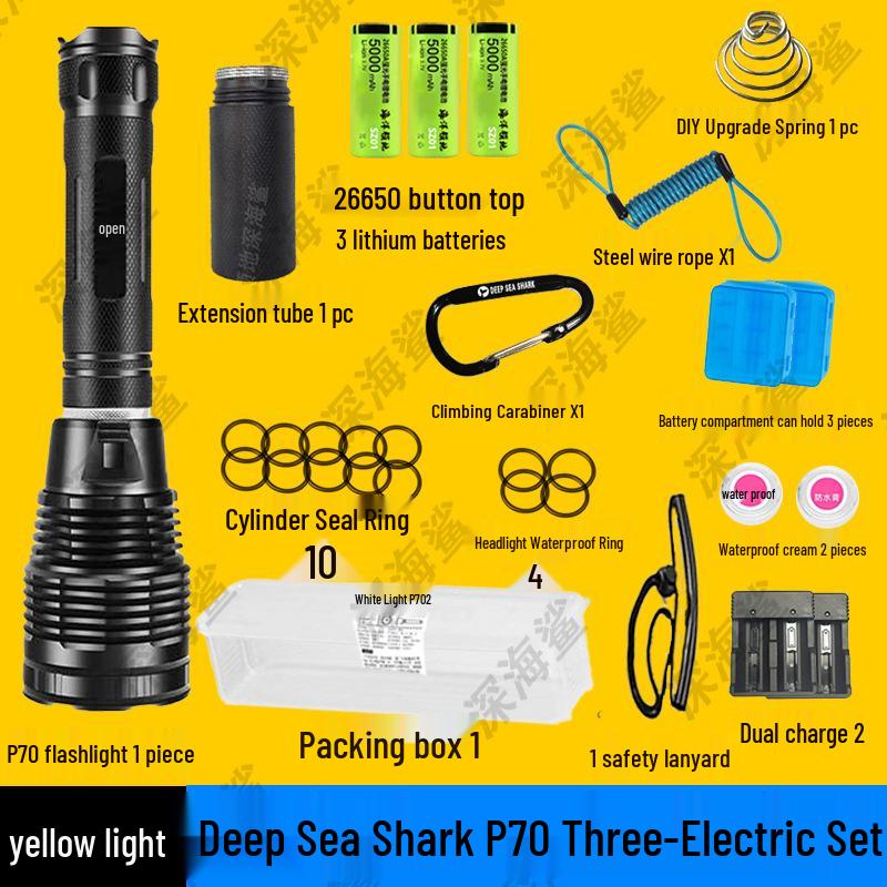 Ultra-Bright Waterproof Diving Flashlight with Long Battery Life