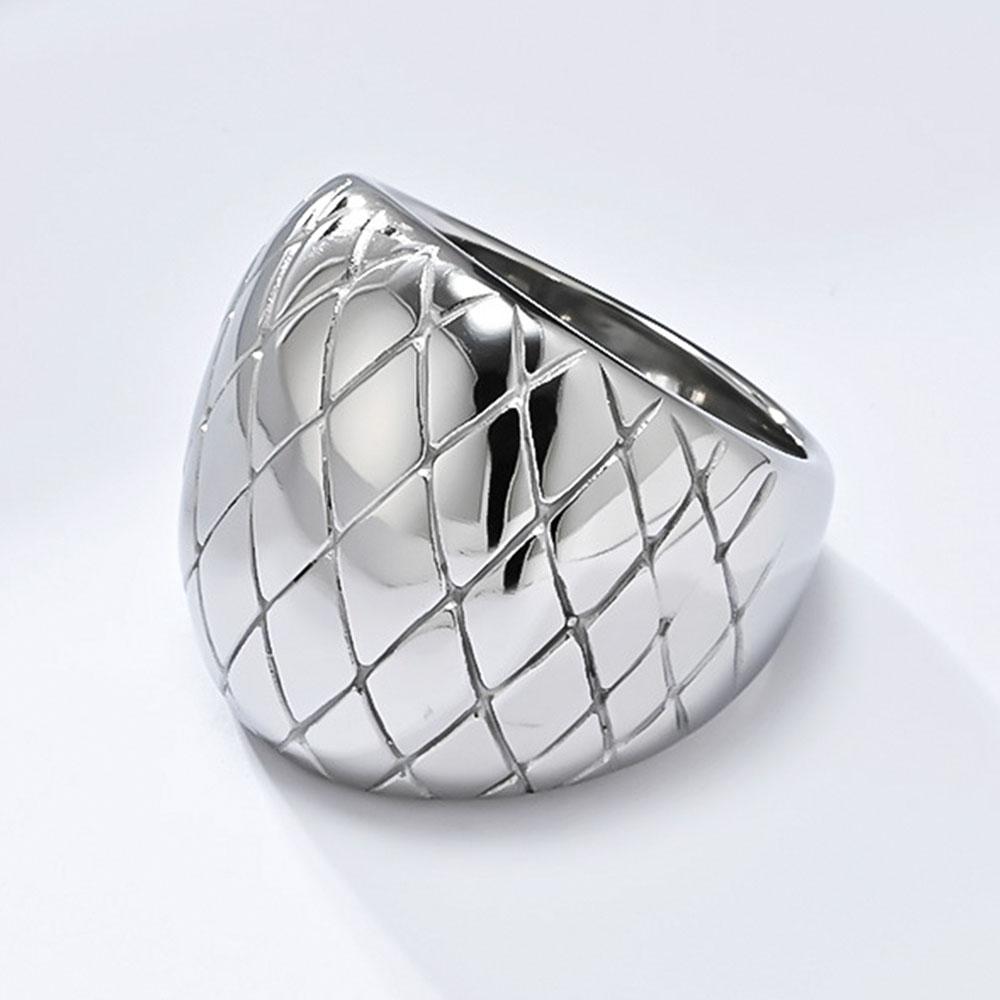 Gittermuster Hochwertiger Vergoldeter Ring Weibliches Temperament Design Schlicht und Modisch Handschmuck